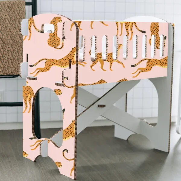 KarTent Bedden^Babywieg - Papercrib Luipaard Roze